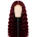 Burgundy 13x4 Frontal Wig- Deep Wave